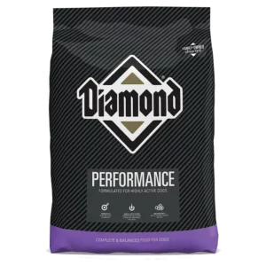 40lb bag of diamond performance dry dog food formulated for highly active dogs